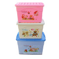 Plastic Cartoon Storage Box with Wheels for Storage (SLSN055)